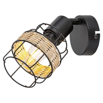 RÁBALUX Indiana Beltéri fali lámpa, 1xE14 MAX25W, matt fekete (5281)