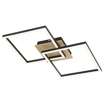 RÁBALUX Ashton beltéri mennyezeti lámpa, LED 24W, bükk/fekete, 40cm (6589)