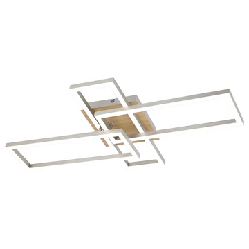 RÁBALUX Ashton beltéri mennyezeti lámpa,LED 24W, bükk/króm, 40cm (6590)