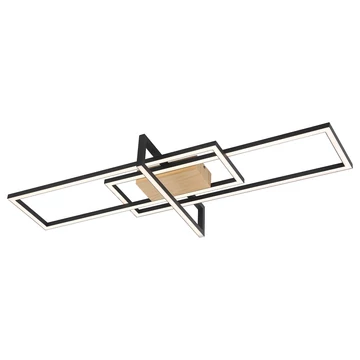 RÁBALUX Ashton beltéri mennyezeti lámpa, LED 35W, bükk/fekete, L100cm (6814)