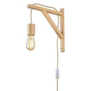 RÁBALUX Ubul beltéri fali lámpa, E27 1xMAX60W, bükk, L29cm (71028)