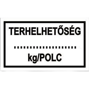 Matrica "Terhelhetőség…kg/polc", öntapadós - 60x20mm (D48KICSI)