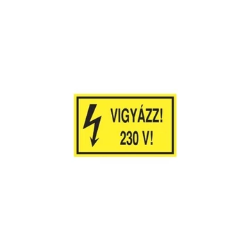 Matrica "Vigyázz! 230V", öntapadós - 100x60mm (D51)