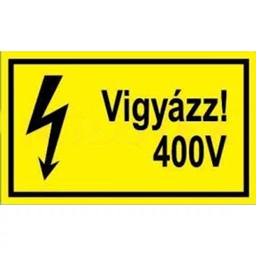 Matrica "Vigyázz! 400V", öntapadós - 100x60mm (D52)