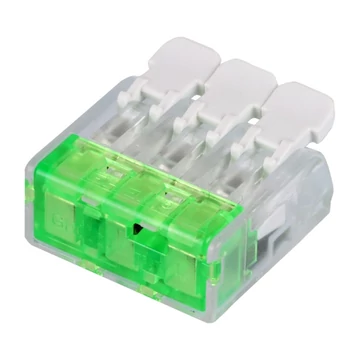 TRACON Csavar nélküli vezetékösszekötő, nyitható átlátszó, 0,2-4(2,5)mm2, 32A, 450VAC 3P (RVOG3)