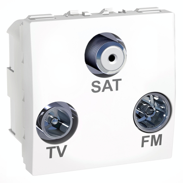 SCHNEIDER ELECTRIC UNICA TV/R/SAT aljzat, végzáró, rögzítőkeret nélkül, 2 modulos, fehér (MGU3.450.18)