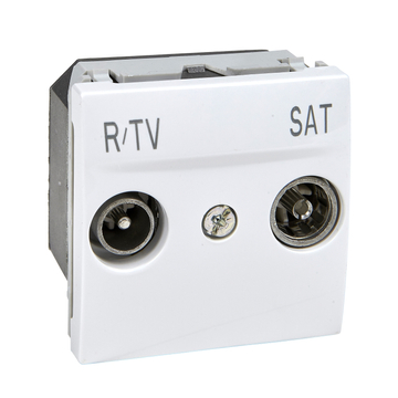 SCHNEIDER ELECTRIC UNICA TV-R/SAT aljzat, végzáró, 1dB, csillagpontos rendszerhez, rögzítőkeret nélkül, 2 modulos, fehér (MGU3.454.18)