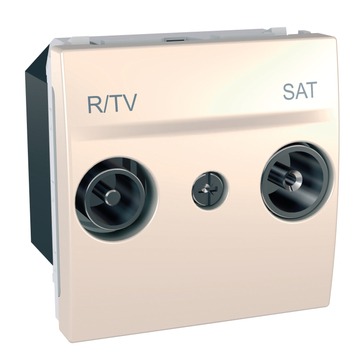 SCHNEIDER ELECTRIC UNICA TV-R/SAT aljzat, végzáró, 1dB, csillagpontos rendszerhez, rögzítőkeret nélkül, 2 modulos, krém (MGU3.454.25)