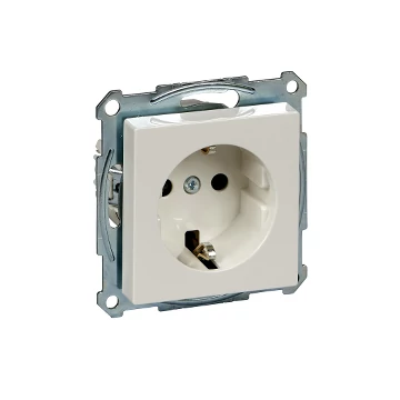 SCHNEIDER ELECTRIC MERTEN 2P+F csatlakozóaljzat, biztonsági zsaluval, rugós bekötés, 16A, System-M, polárfehér (MTN2300-0319)