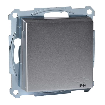 SCHNEIDER ELECTRIC MERTEN 2P+F csatlakozóaljzat, biztonsági zsaluval, csapófedéllel, rugós bekötés, 16A, System-M, alumínium - IP44 (MTN2314-0460)