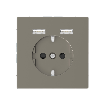 SCHNEIDER ELECTRIC MERTEN 2P+F aljzat, dupla USB töltővel, 16A/2.4A, D-Life, pezsgő (MTN2366-6051)