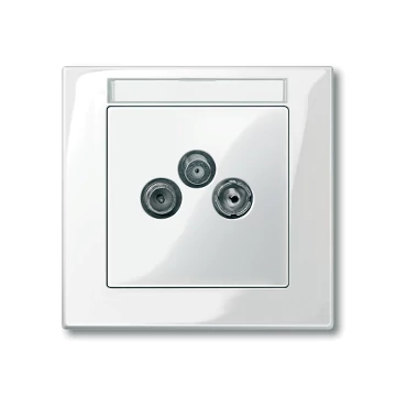 SCHNEIDER ELECTRIC MERTEN Antenna csatlakozó fedlap, 3 kimenettel, felirat nélkül, System-M, polárfehér (MTN296719)