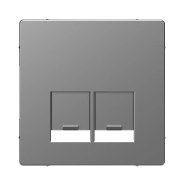 SCHNEIDER ELECTRIC MERTEN Fedlap, 2xRJ45 aljzathoz, D-Life, acél (MTN4572-6036)