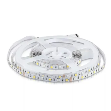 V-TAC LED Szalag 5050 60 LED 12V IP20 RGB + meleg fehér A ++ (SKU-2552)