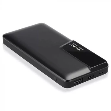 V-TAC powerbank, 10000mAh, fekete, kijelzővel (VT-3511) (SKU-8869)