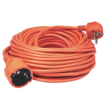 Somogyi Elektronic Home Hosszabbító, 20 m, H05VV-F 3G1,5 mm2 kábel, IP20, 250V~/16A/3680W, pipa alakú dugó és egyenes lengő aljzat, narancssárga (NV 2-20/OR/1,5)