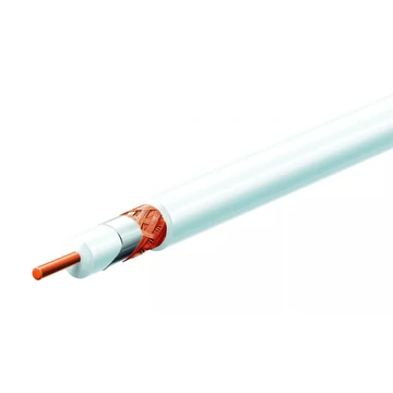 USE Koax kábel, fehér, 75 ohm, Ø6,5 mm, 100 m/tekercs (RG 6-32/WH)