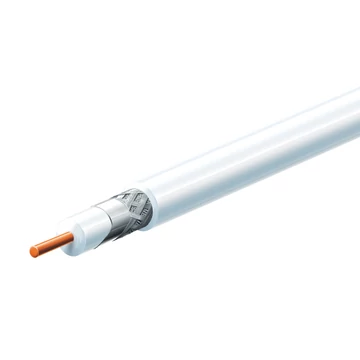 USE Koax kábel, fehér, 75 ohm, Ø6,9 mm, 500 m/tekercs (RG 6U-500/WH)