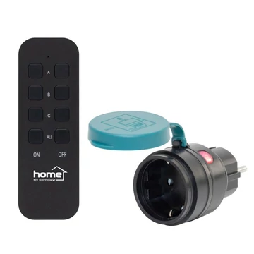 Somogyi Elektronic Home távirányítható kültéri hálózati aljzat szett, IP44, 2300 W, 1 aljzat +1 távirányító, 40m hatótáv (THO2311)