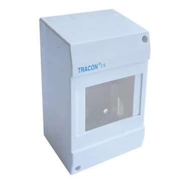 TRACON Falon kívüli elosztódoboz, ajtó nélkül, 1×4 modul, IP40, 130×82×62mm (EDFK-4/1AN)