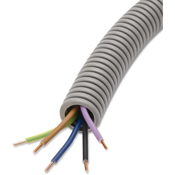 DIETZEL UNIVOLT FXP Ready 20 MCU 5x1,5 50M F+B+LI+KÉ+Z/S lépésálló gégecső, PVC, >750N, vezetékezett: fekete,barna,lila,kék,z/s (065038)