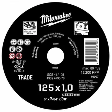 Milwaukee Vágókorong fémhez ECO SCS41 125x1.0mm (4932479578)