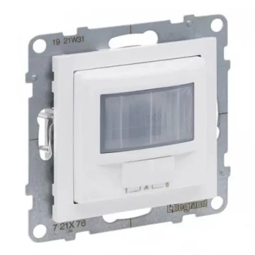 LEGRAND Suno mozgásérzékelős (PIR) kapcsoló, 2-150 W (LED max. 100 W) beépített nyomóval, 2 vezetékes, fehér (721176A)