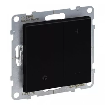 LEGRAND Suno nyomógombos fényerőszabályzó 125W, 2 vezetékes, fekete (721478A)