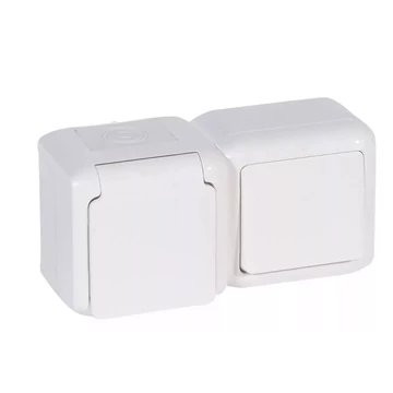 LEGRAND Forix IP44 fk 2P kapcsoló + 2P+F csatlakozóaljzat, csapófedéllel, biztonsági zsaluval, fehér (782372)