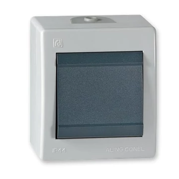 Aling-Conel POWER - 106 alternatív (váltó) kapcsoló, 10A 250V, IP44, szürke/antracit (253.1A)