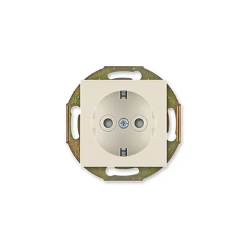Aling-Conel PRESTIGE - 2P+F csatlakozó aljzat, 16A 250V porc., biztonsági zsaluval, keret nélkül, krém (6001.9)