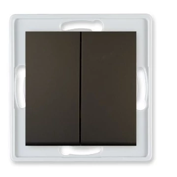 Aling-Conel PRESTIGE - 105 kétáramkörös kapcsoló, 10A 250V, keret nélkül, soft fekete (6006.E1)