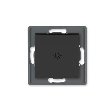 Aling-Conel PRESTIGE - 101N nyomógomb lámpajellel, 10A 250V, keret nélkül, soft fekete (6009.E1)