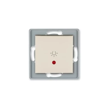 Aling-Conel PRESTIGE - 101N nyomógomb lámpajellel, jelzőfényes, keret nélkül, krém (6009I.9)