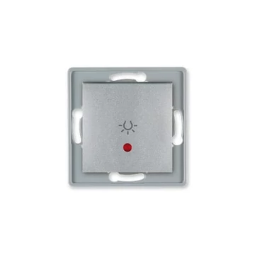 Aling-Conel PRESTIGE - 101N nyomógomb lámpajellel, jelzőfényes, keret nélkül, ezüst (6009I.S)