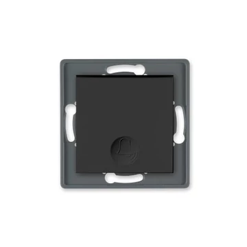 Aling-Conel PRESTIGE - 101N nyomógomb csengőjellel, 10A 250V, keret nélkül, soft fekete (6010.E1)