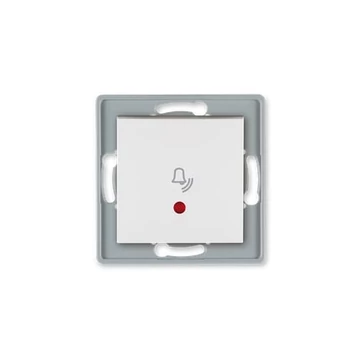 Aling-Conel PRESTIGE - 101N nyomógomb csengőjellel, jelzőfényes, 10A 250V, keret nélkül, fehér (6010I.0)