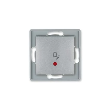 Aling-Conel PRESTIGE - 101N nyomógomb csengőjellel, jelzőfényes, 10A 250V, keret nélkül, ezüst (6010I.S)