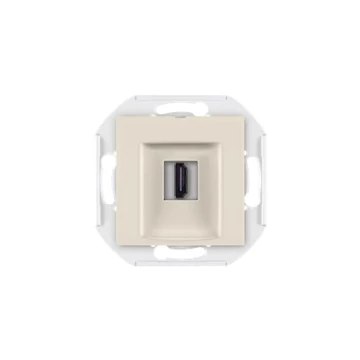 Aling-Conel PRESTIGE - 1xHDMI csatlakozó aljzat, Keystone, keret nélkül, krém (60163.9)