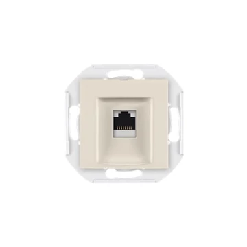 Aling-Conel PRESTIGE - 1xRJ45 csatlakozó aljzat, Cat6A FTP (árnyékolt), keret nélkül, krém (6016S.9)