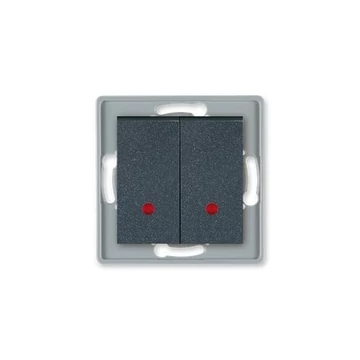 Aling-Conel PRESTIGE - 105 kétáramkörös kapcsoló, jelzőfényes, 10A 250V, keret nélkül, grafit (6026.2)