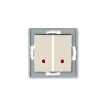 Aling-Conel PRESTIGE - 105 kétáramkörös kapcsoló, jelzőfényes, 10A 250V, keret nélkül, krém (6026.9)