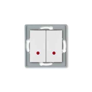 Aling-Conel PRESTIGE - 105 kétáramkörös kapcsoló, jelzőfényes, 10A 250V, keret nélkül, ezüst (6026.S)