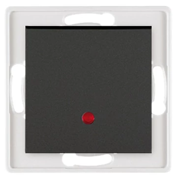 Aling-Conel PRESTIGE - 107 keresztváltó kapcsoló, jelzőfényes, 10A 250V, keret nélkül, soft fekete (6028.E1)