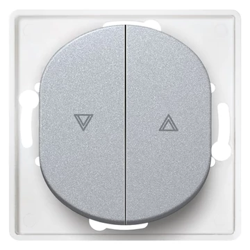 Aling-Conel EON - 105N redőny (zsalu) nyomógomb, 10A 250V, keret nélkül, ezüst (E6075.S)