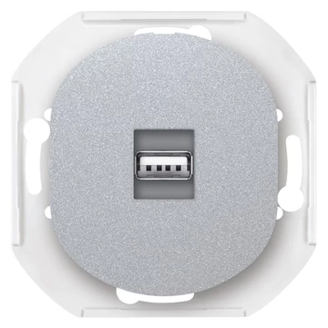 Aling-Conel EON - 1xUSB csatlakozó aljzat, 2.0 szabvány (nem töltő), Keystone, keret nélkül, ezüst (E6162.S)