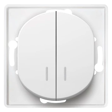 Aling-Conel EON - 105 kétáramkörös kapcsoló, jelzőfényes, 10A 250V, keret nélkül, fehér (E626.0)