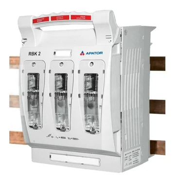 APATOR RBK 2 pro-V-SD 60 Szakaszoló, késes biztosítós, vízszintes, 3f., 400A, 60mm sínrendszerre, alsó bekötés, V csatl. (63-811686-101)