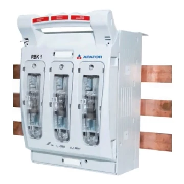 APATOR RBK 1 pro SD 60 Szakaszoló, késes biztosítós, vízszintes, 3f., 250A, 60mm sínrendszerre, alsó bekötés, S/M csatl. (63-811750-021)