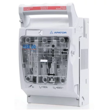 APATOR RBK 00 PRO-V Vízszintes késes biztosítós szakaszoló 3f., 160A Lapra szerelhető, "V" csatl. (63-823256-131)
